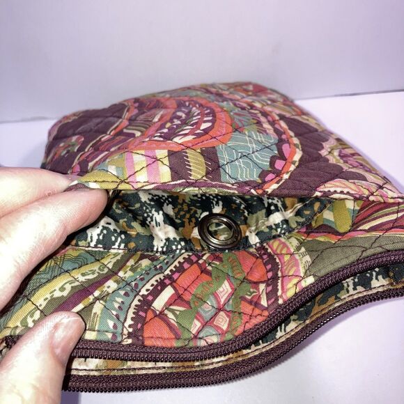 Vera Bradley Quilted Bag 4 Pockets Canvas Adjustable Strap - Picture 5 of 7
